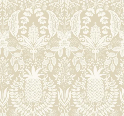 Pineapple Damask Wallpaper Linen wallpaper by York Wallcoverings