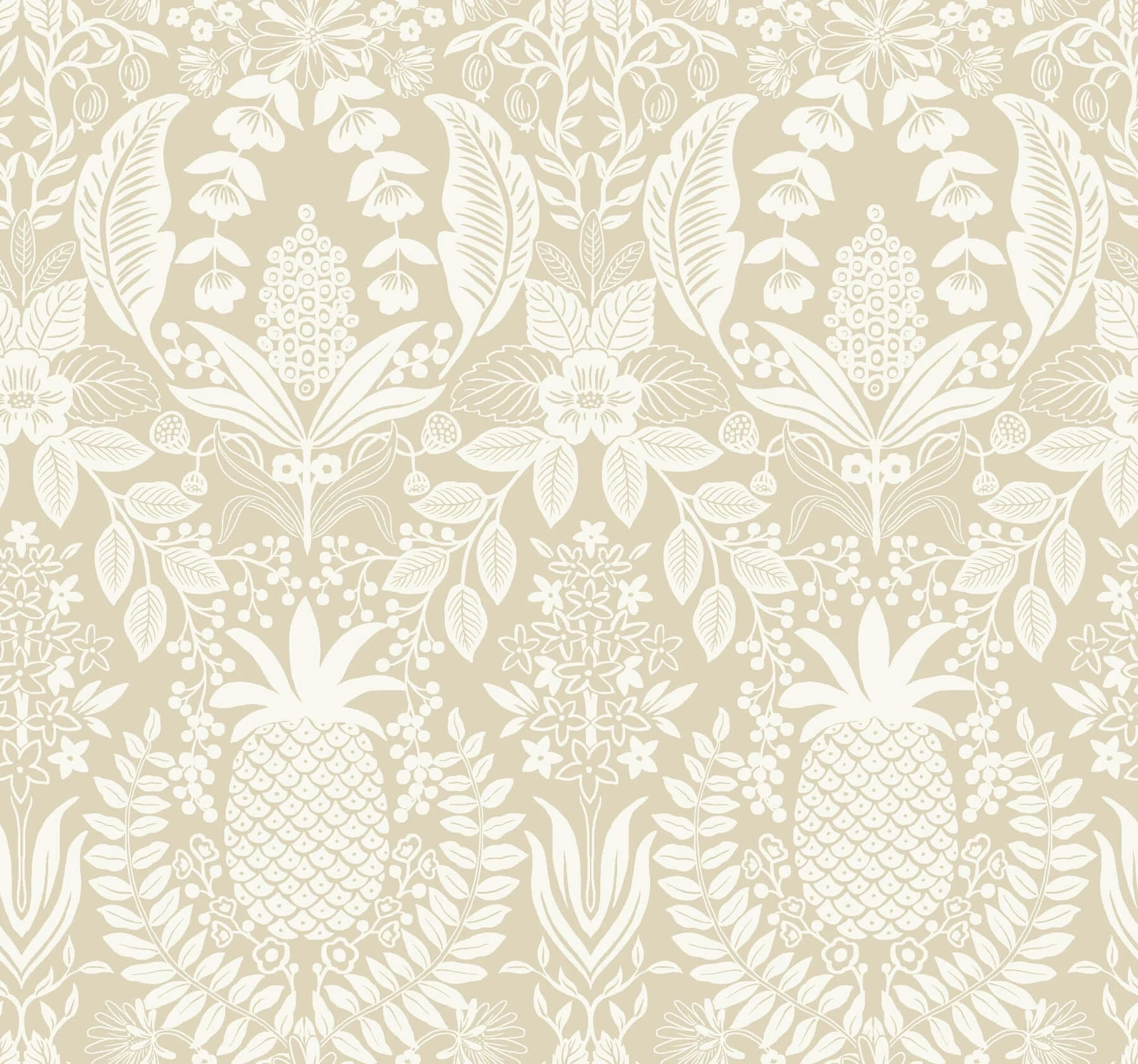 Pineapple Damask Wallpaper Linen wallpaper by York Wallcoverings