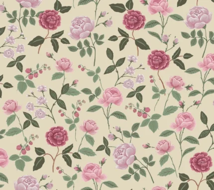 Roses Wallpaper Linen wallpaper by York Wallcoverings