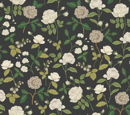 Roses Wallpaper Black wallpaper by York Wallcoverings