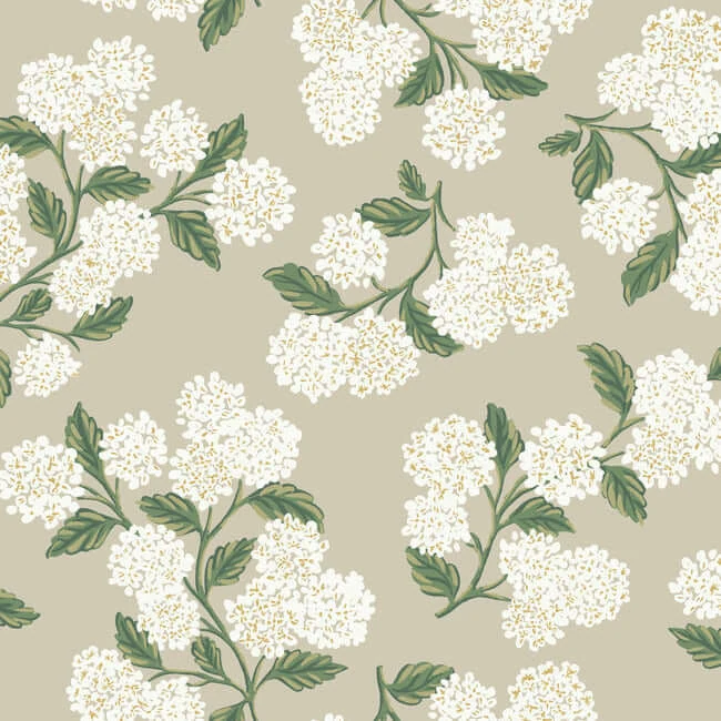 Hydrangea Wallpaper Linen wallpaper by York Wallcoverings
