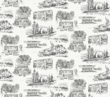 Modern Vista Toile Wallpaper Black wallpaper by York Wallcoverings