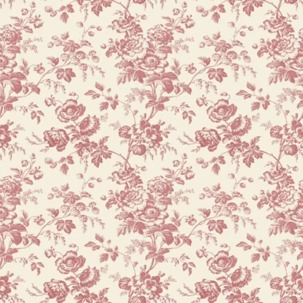 Anemone Toile Wallpaper French Red wallpaper by York Wallcoverings