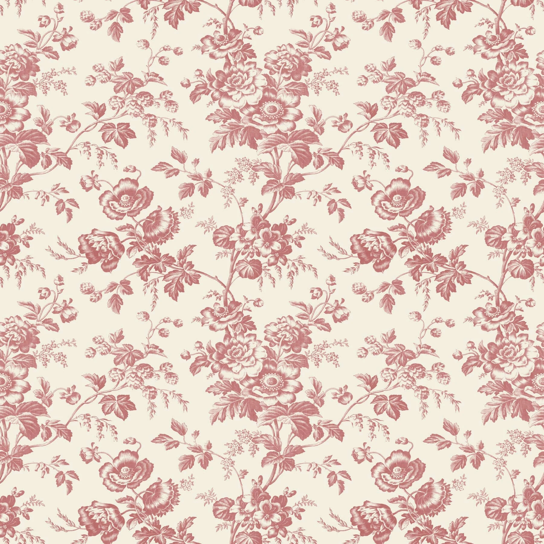 Anemone Toile Wallpaper French Red wallpaper by York Wallcoverings