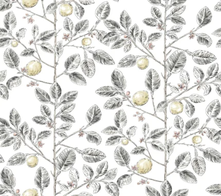 Limoncello Toile Wallpaper Black wallpaper by York Wallcoverings