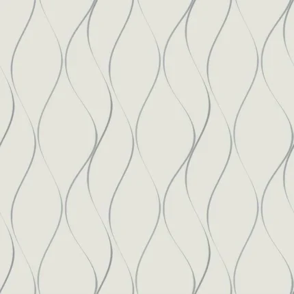 Wavy Stripe Wallpaper Whitesilver wallpaper by York Wallcoverings