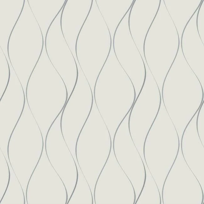 Wavy Stripe Wallpaper Whitesilver wallpaper by York Wallcoverings