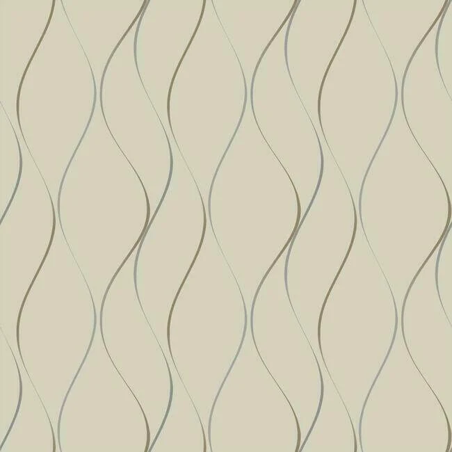 Wavy Stripe Wallpaper Beigesilvergold wallpaper by York Wallcoverings
