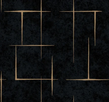 Malia Wallpaper Gold Black wallpaper by York Wallcoverings