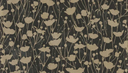 Shimmering Poppies Wallpaper Black Gold wallpaper by York Wallcoverings
