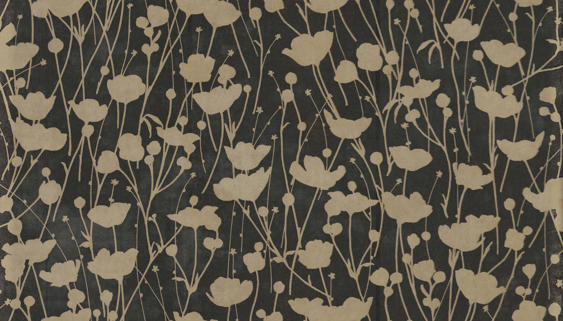 Shimmering Poppies Wallpaper Black Gold wallpaper by York Wallcoverings