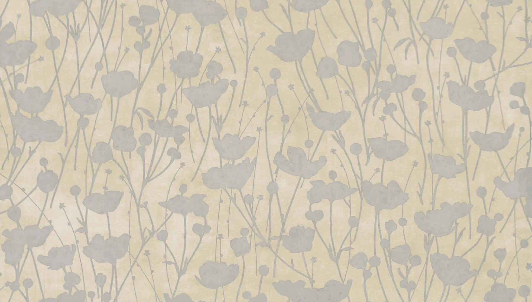 Shimmering Poppies Wallpaper Cream Silver wallpaper by York Wallcoverings