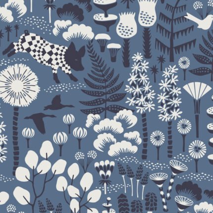 HOPPMOSSE BLUE Wallpaper by Schumacher