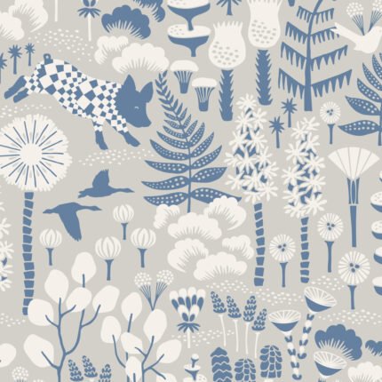HOPPMOSSE DOVE AND BLUE Wallpaper by Schumacher BORÅSTAPETER Wallpaper SCH-1454