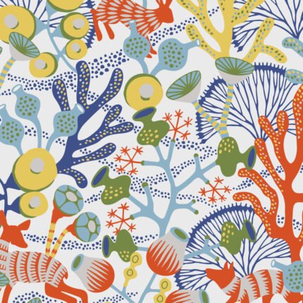 KORALLÄNG IVORY MULTI Wallpaper by Schumacher BORÅSTAPETER Wallpaper SCH-1462