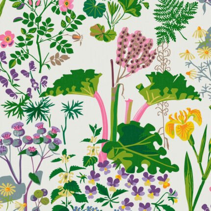 RABARBER IVORY MULTI Wallpaper by Schumacher
