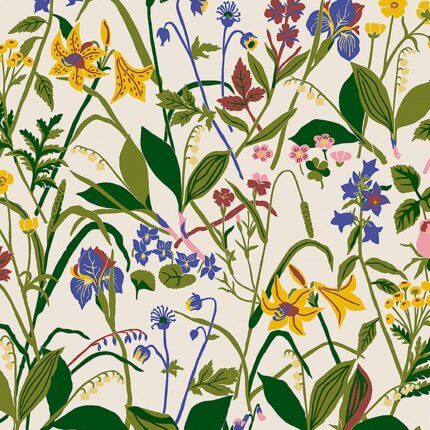 ROS OCH LILJA IVORY Wallpaper by Schumacher BORÅSTAPETER Wallpaper SCH-1962
