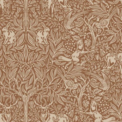 UNDER THE ELDER TREE RUST Wallpaper by Schumacher