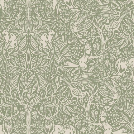 UNDER THE ELDER TREE SAGE Wallpaper by Schumacher BORÅSTAPETER Wallpaper SCH-2046
