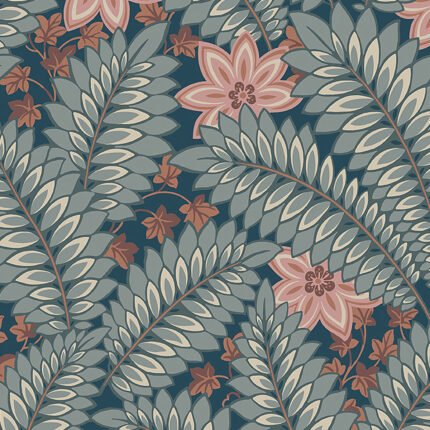 HIDDEN IVY BLUE Wallpaper by Schumacher BORÅSTAPETER Wallpaper SCH-2251