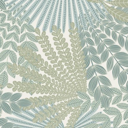 VELVET LEAVES IVORY AND SAGE Wallpaper by Schumacher