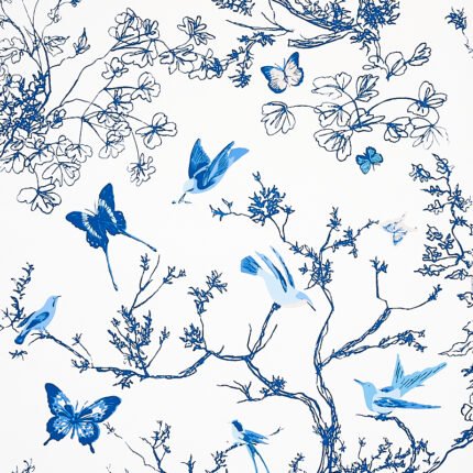 BIRDS & BUTTERFLIES PORCELAIN Wallcovering by Schumacher