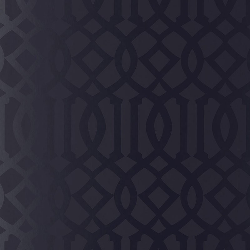 2707215.jpg IMPERIAL TRELLIS ONYX GLOSS Wallpaper by Schumacher - Image 1