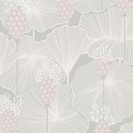 UMBRELLA LEAVES GREY Wallpaper by Schumacher BORÅSTAPETER Wallpaper SCH-3120