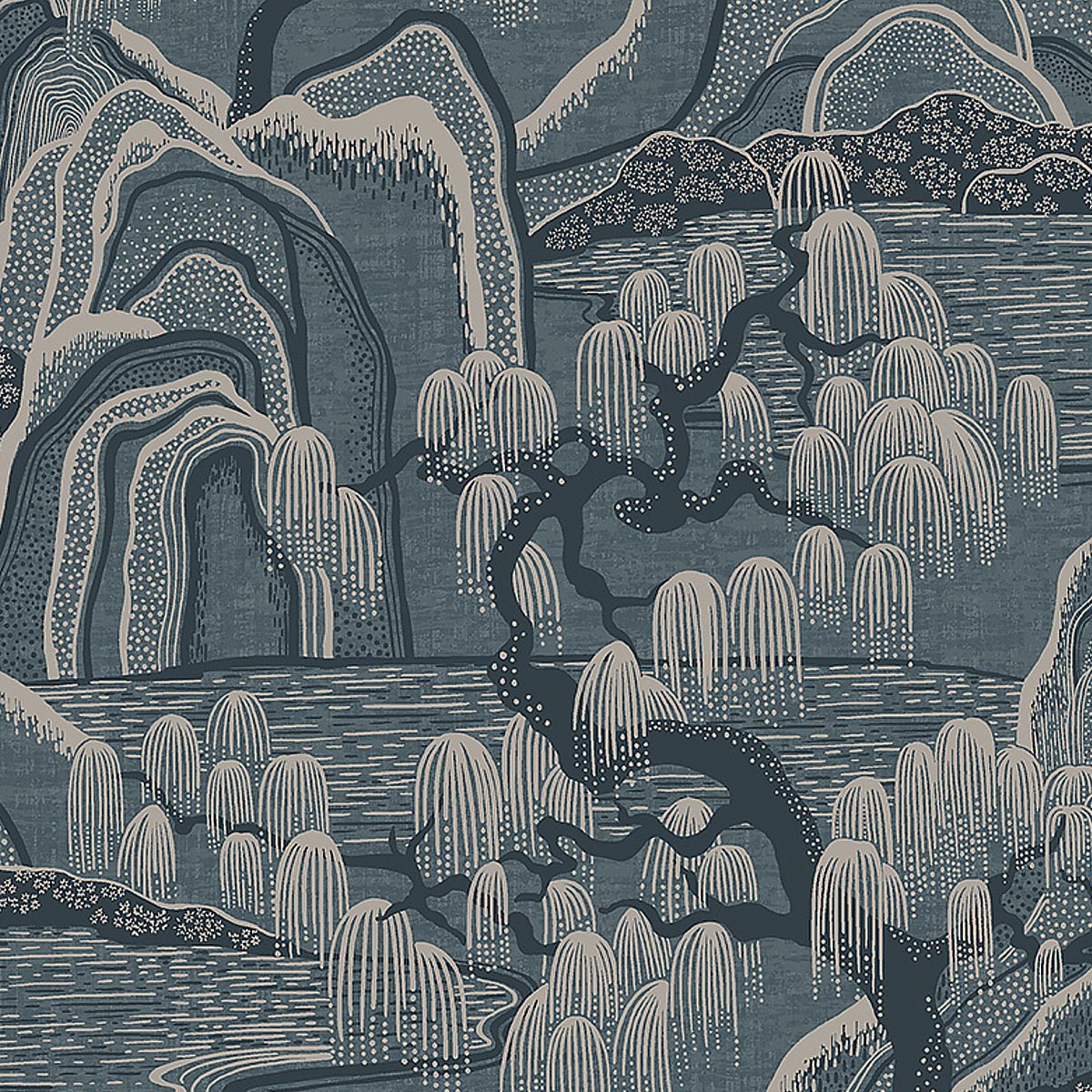 3133.jpg INDIGO GARDEN BLUE Wallpaper by Schumacher - Image 1