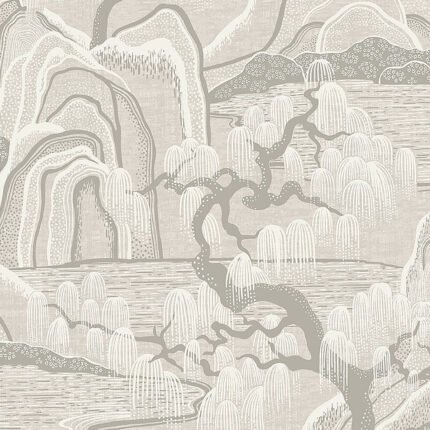 INDIGO GARDEN GREY Wallpaper by Schumacher