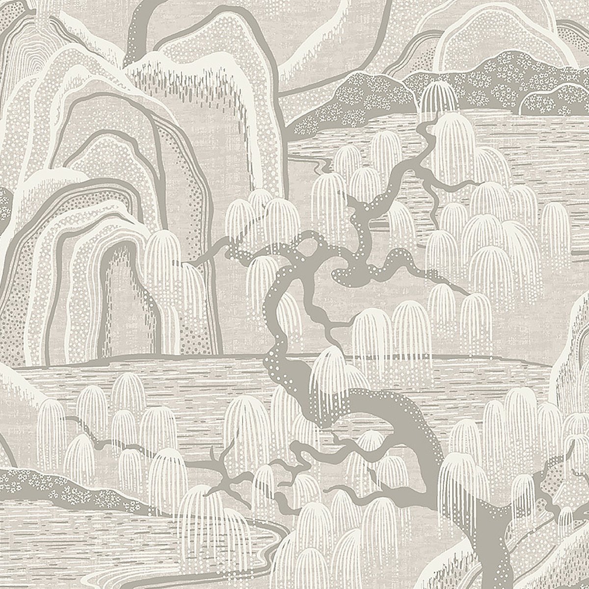 3134.jpg INDIGO GARDEN GREY Wallpaper by Schumacher BORÅSTAPETER Wallpaper SCH-3134