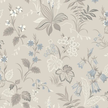 FOLKLORE DOVE AND BLUE Wallpaper by Schumacher BORÅSTAPETER Wallpaper SCH-3263