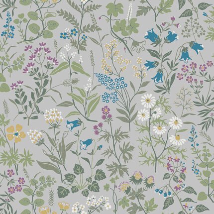 FLORA GREY Wallpaper by Schumacher