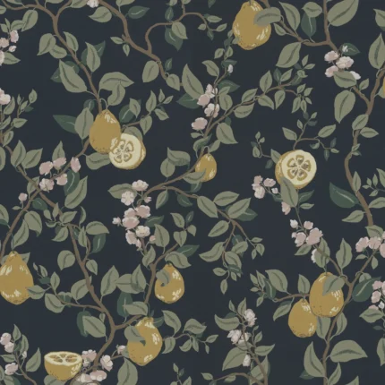 Kvitten Midnight Blue Floral Wallpaper by Sandberg