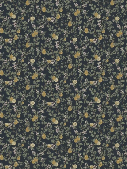 Kvitten Midnight Blue Floral Wallpaper by Sandberg Huset i Solen Wallpaper 432-96