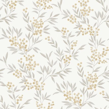 FOREST BERRIES OCHRE AND IVORY Wallpaper by Schumacher