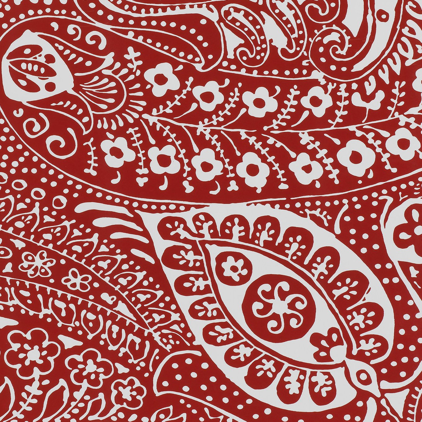 5003191.jpg PAISLEY PRINT RED Wallcovering by Schumacher - Image 1