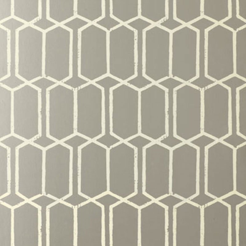 5003282.jpg MODERN TRELLIS SILVER Wallpaper by Schumacher - Image 1