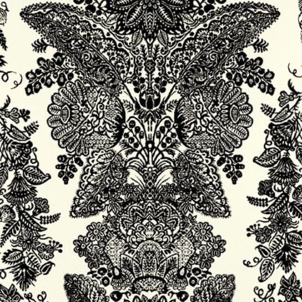 LACE BLACK & IVORY Wallpaper by Schumacher