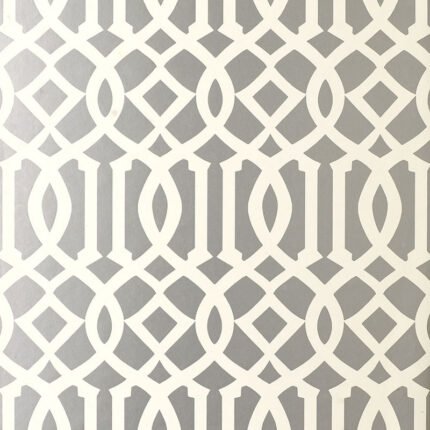 IMPERIAL TRELLIS SILVER Wallpaper by Schumacher
