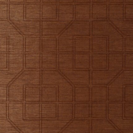 LINYI EMBROIDERED FRET SISAL CHESTNUT Wallcovering by Schumacher