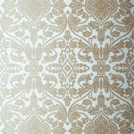 VARENNA DAMASK ROBIN'S EGG Wallpaper by Schumacher