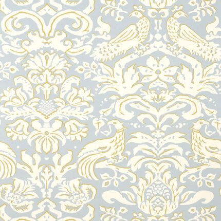 ALDWYN DAMASK ROBIN'S EGG Wallpaper by Schumacher