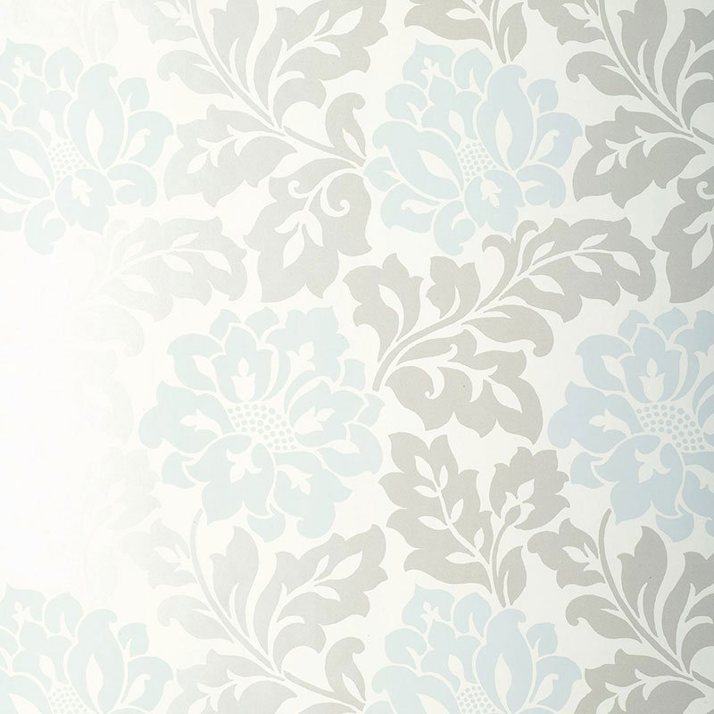 5003631.jpg SARACENO DAMASK AQUAMARINE Wallpaper by Schumacher - Image 1