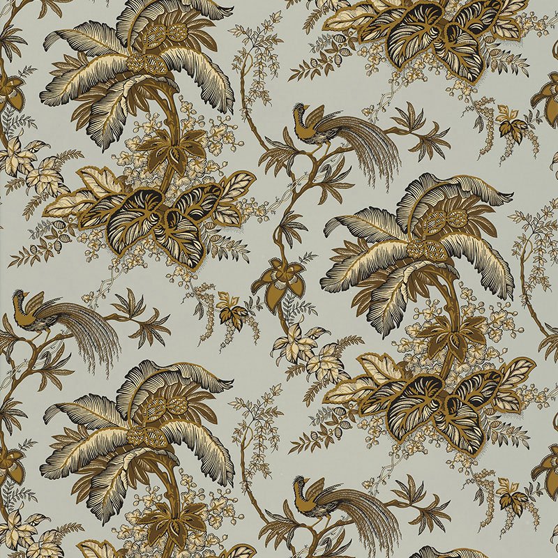 5004052.jpg COCONUT GROVE AQUA & TAN Wallpaper by Schumacher - Image 1