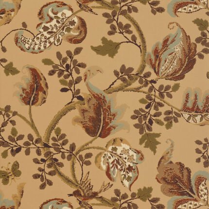 FOX HOLLOW HONEY AND SMOKE Wallpaper by Schumacher Perennial Favorites Wallpaper SCH-5004103