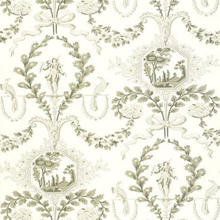 JESTER ARABESQUE GRISAILLE Wallpaper by Schumacher