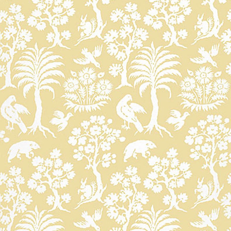 5004351.jpg PALM DAMASK SUNLIGHT Wallpaper by Schumacher Greenhouse Wallpaper SCH-5004351