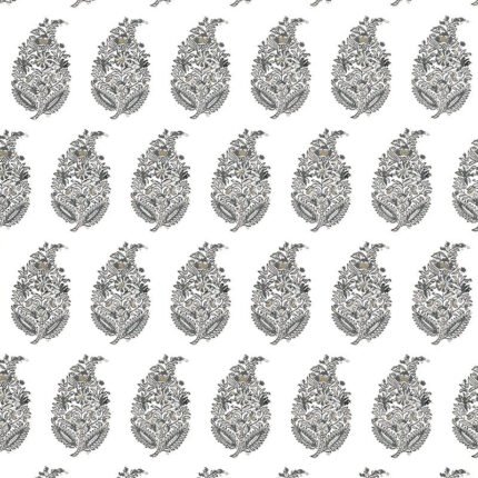 RAJASTHAN PAISLEY SILVER Wallpaper by Schumacher