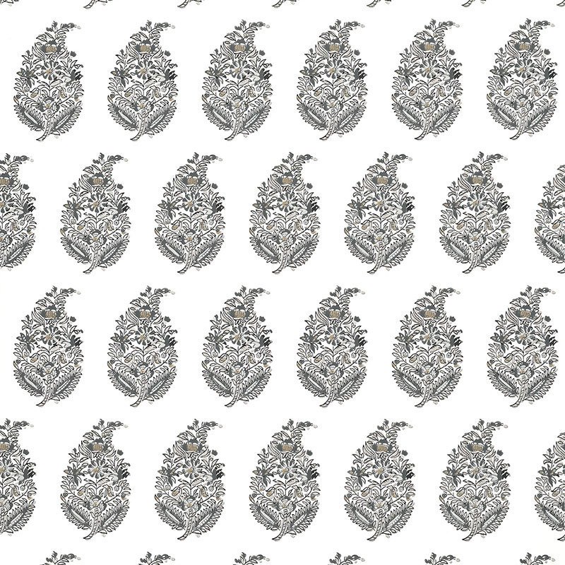 5004474.jpg RAJASTHAN PAISLEY SILVER Wallpaper by Schumacher - Image 1